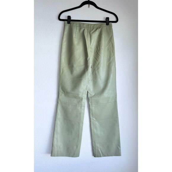 Sovere Influence Faux Leather Mid-Rise Boot Leg Pants in Green Tea Size Small - Picture 7 of 14
